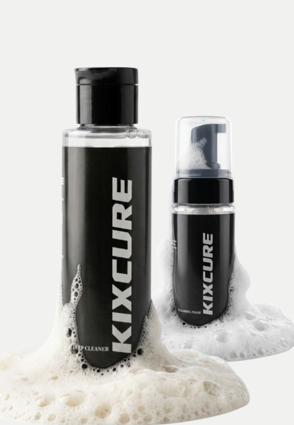 Kixcure Shoe Cleaning Foam Kit | 150ml Foam + 100ml Deep Cleaner + Brush + Towel