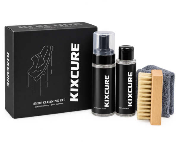 Kixcure Shoe Cleaning Foam Kit | 150ml Foam + 100ml Deep Cleaner + Brush + Towel