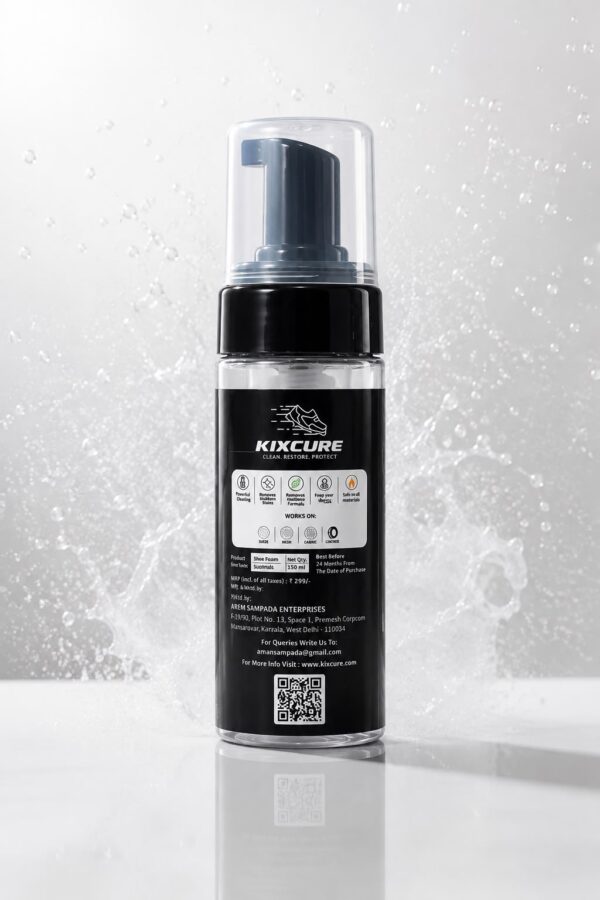 Kixcure Shoe Cleaning Foam Kit | 150ml Cleaning Foam + Brush + Towel